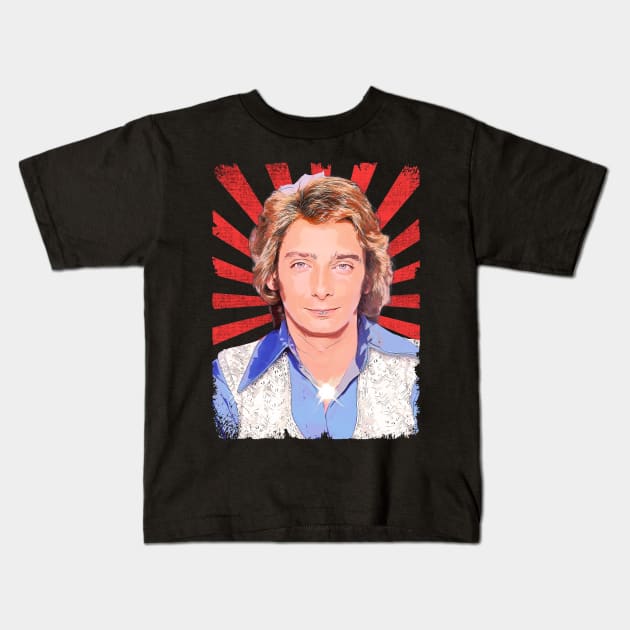 barry manilow Vintage Fan Art Kids T-Shirt by Sakonipopart